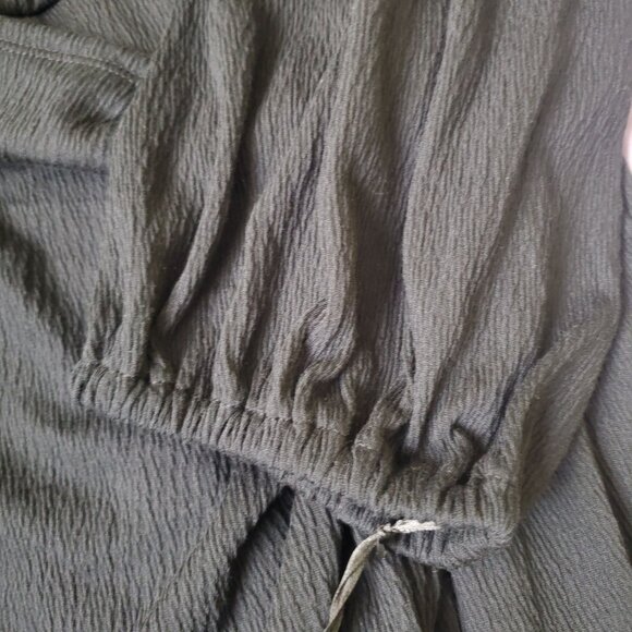 Ava & Viv womens plus size 4X ballon long sleeve wrap dress Drawstring Black - Picture 13 of 14